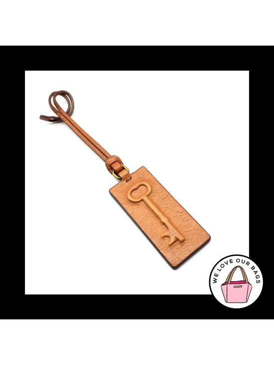 Fossil Accessories - FOSSIL ID Tag Luggage BROWN LEATHER Key Strap Fob Bag Charm Keychain Hang Tag